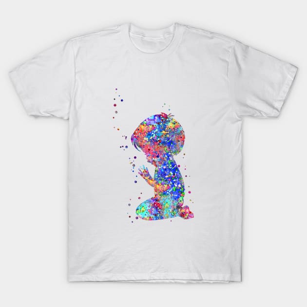 Praying little boy T-Shirt by RosaliArt